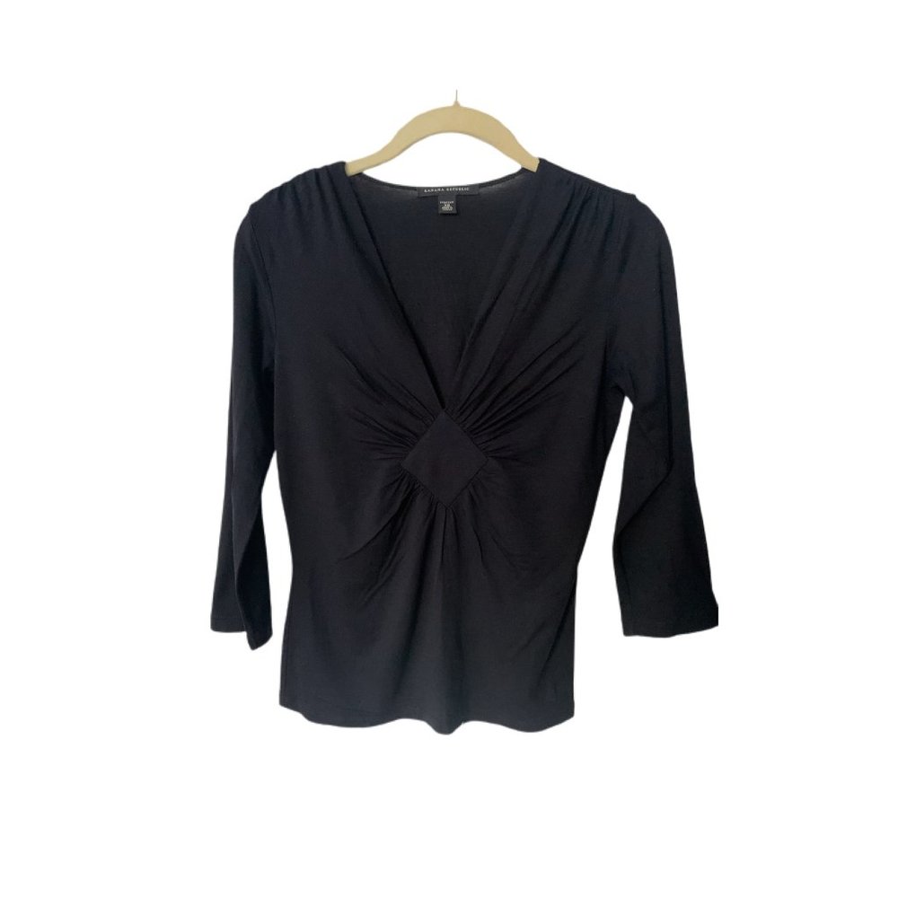 Banana Republic Black V-Neck Blouse